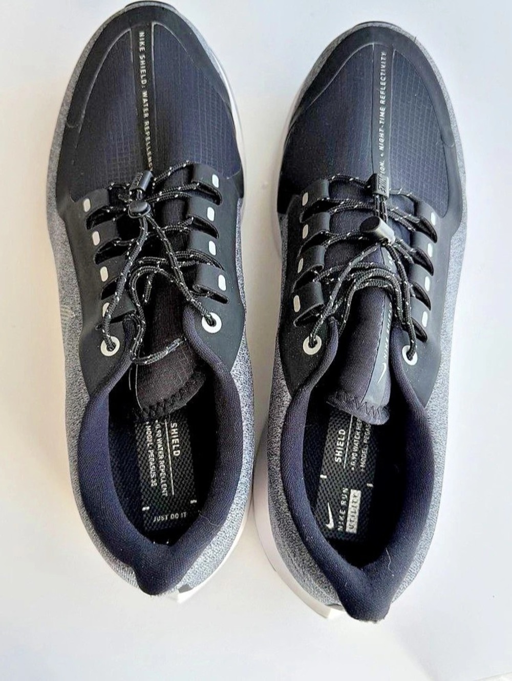 Nike Shield Running Shoes Pegasus 35 Black & Gray US 9.5 NEW